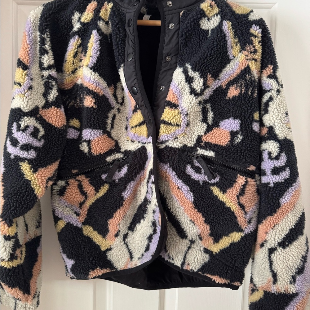 Free People Hit the Slopes fleece teddy jacket coat ski